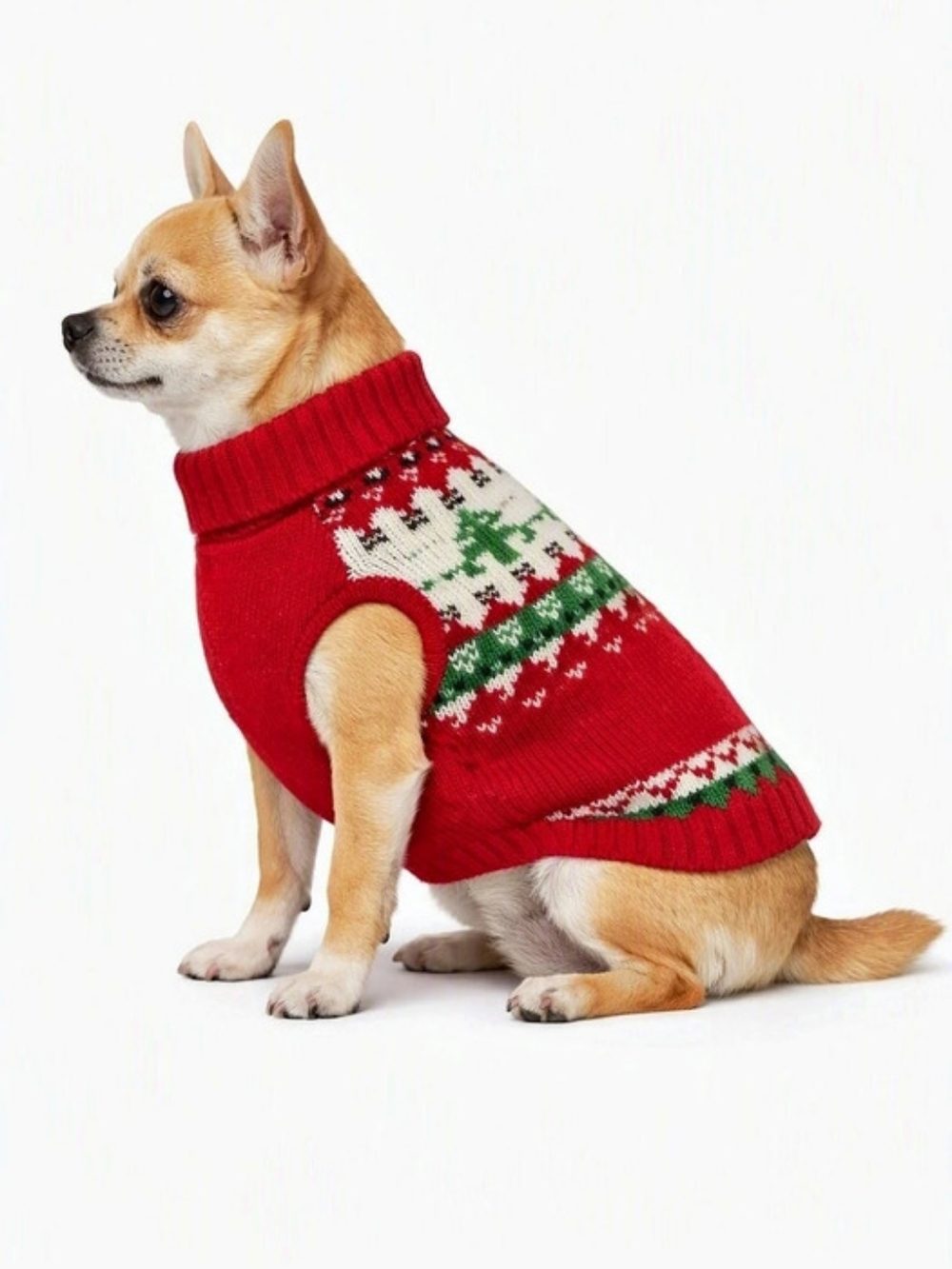 Fair Isle Dog Sweater Red Green Like New